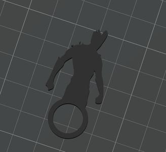 Old Groot silhouette keychain