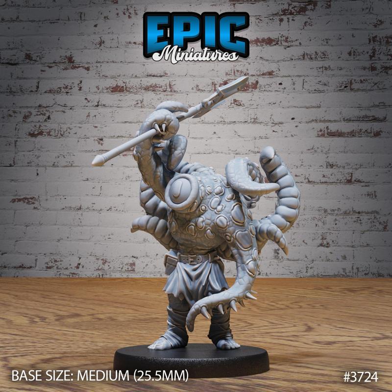 Tentacle Folk Victory ‧ DnD Miniature ‧ Tabletop Miniatures ‧ Gaming Monster ‧ 3D Model ‧ RPG ‧ DnDminis ‧ STL FILE