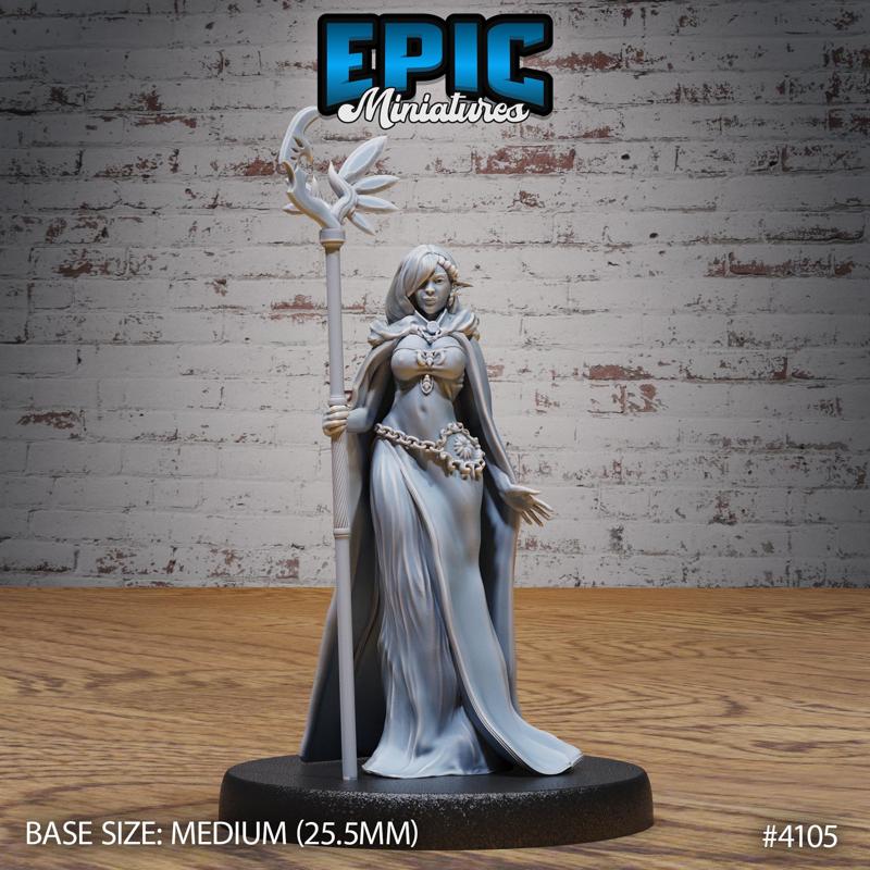 Elf Queen ‧ DnD Miniature ‧ Tabletop Miniatures ‧ Gaming Monster ‧ 3D Model ‧ RPG ‧ DnDminis ‧ STL FILE