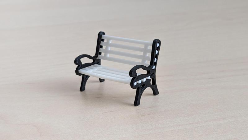 Miniature bench - mini seat (no glue, no support)