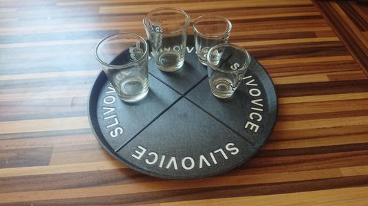Coaster for shots of schnapps