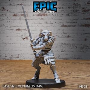 Minotaur Female Warrior ‧ DnD Miniature ‧ Tabletop Miniatures ‧ Gaming Monster ‧ 3D Model ‧ RPG ‧ DnDminis ‧ STL FILE