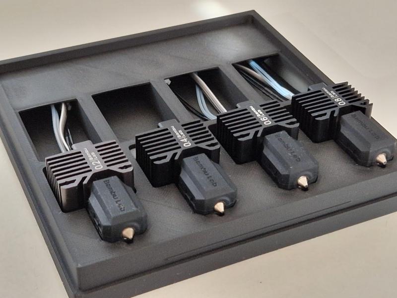 Fanless Hotends Inlay for Bambu Hotends Box with different Trays