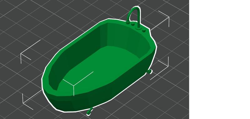 Dollhouse Miniature Bathtub