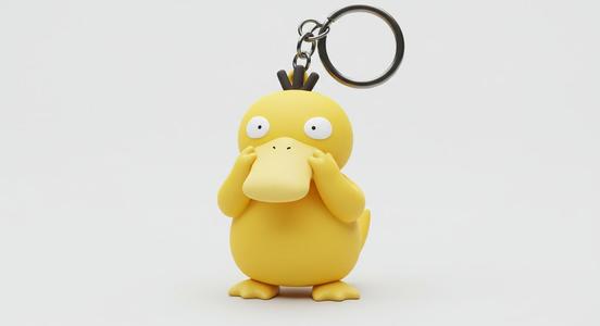 pokemon keychain,Psyduck 3d