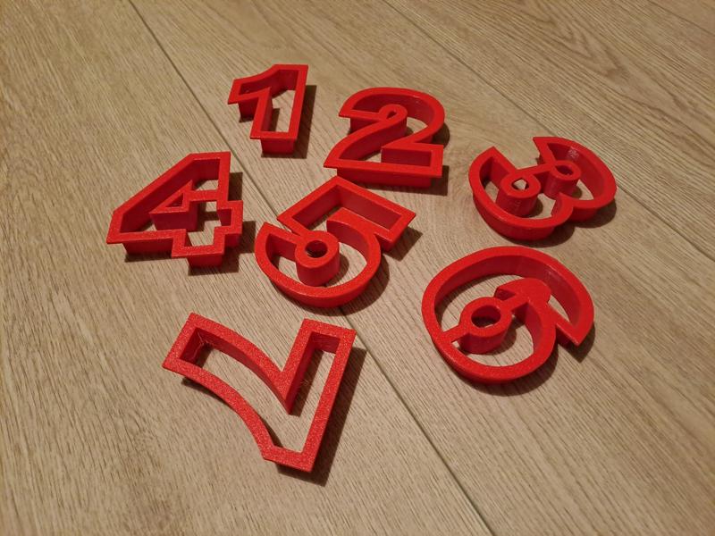 Vykrajovátka: číslice 0-9 (Cookie Caster: numbers 0-9), 70mm