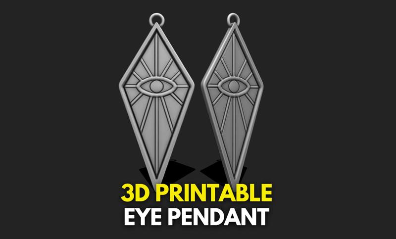 Eye Pendant Keychain - 3D STL File for 3D Printing