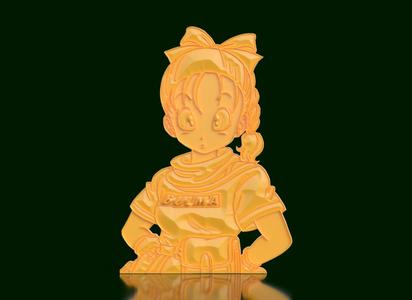 Bulma in Low Poly: Stylized Dragon Ball Sculpture