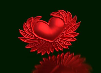 Wings of Love: Heart with Wings Sculpture II