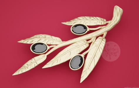 Olive bought textured vintage brooch