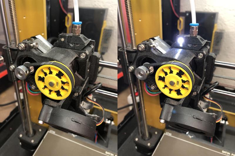 Filament sensor cover with LED insertion indicator
