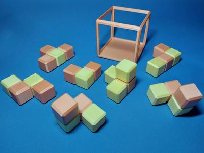 Two Colors Cube Puzzle (gluing required).