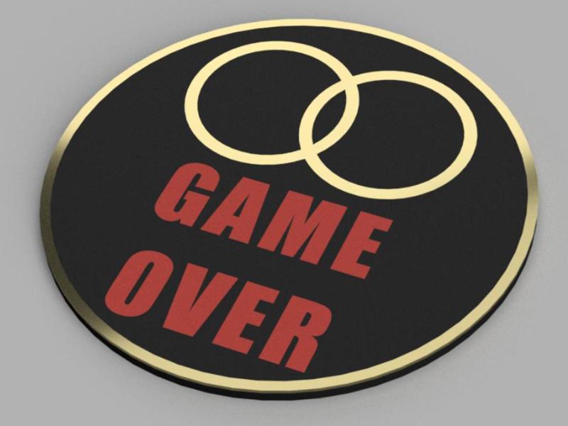 Wedding-Coaster "GAME OVER"