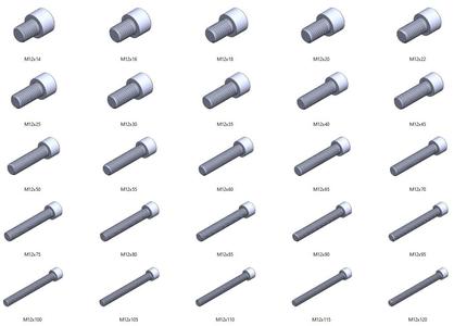 M12 screws DIN 912 VG + M12 nut DIN934 Nut Screw