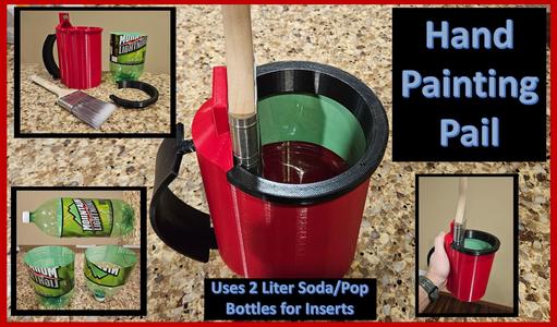 Hand Painting Pail!! Uses 2 Liter Pop/Soda Bottles for Reusable/Disposable Inserts.