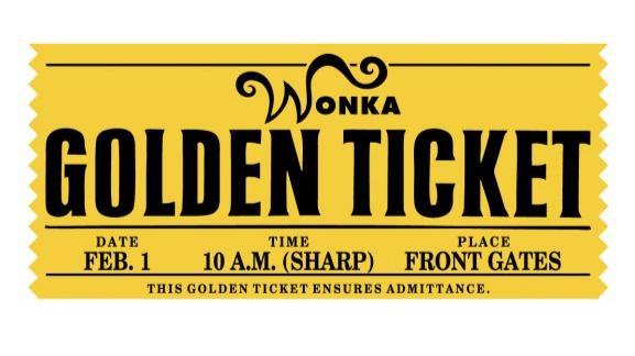 wonka golden ticket  gold