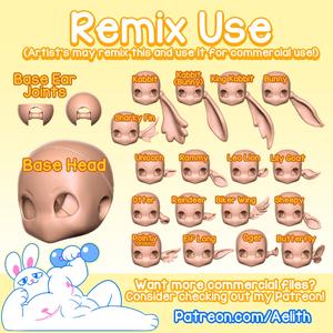 [KABBIT BJD] Jointed Ear Pack - 17 Ear Styles! - REMIX USE