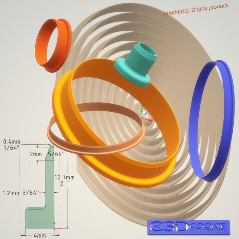 MULTI SIZE ELLIPSE COOKIE CUTTER SET. Ratio 5 to 7.