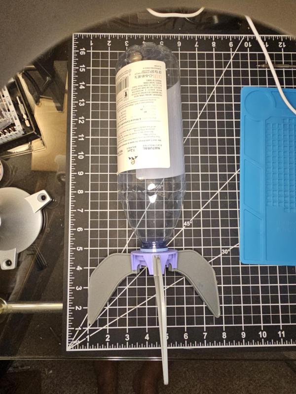 Evian plastic bottle rocket