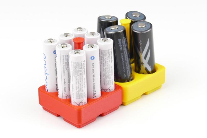 Eurobox/Gridfinity Inserts for AA or AAA Batteries in 7.5 cm Eurobox