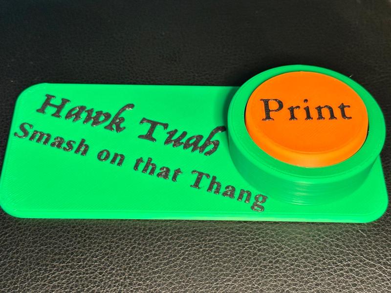 Print Button - Hawk Tuah - Smash Buzzer
