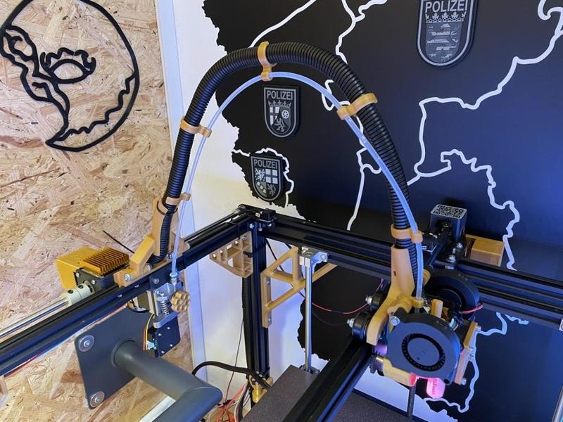 E5Plus Loibl Cable support Cable guide Hotend Ender 5 Plus Klemco MicroSwiss original Hotend