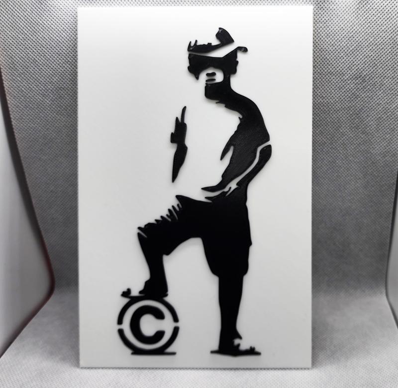 Banksy's Copyright Boy - 2 Color w/filament change (1 at a time)