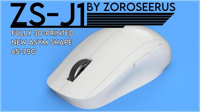 ZS-J1, 3D Printed Asymmetric Wireless Claw Mouse for G305