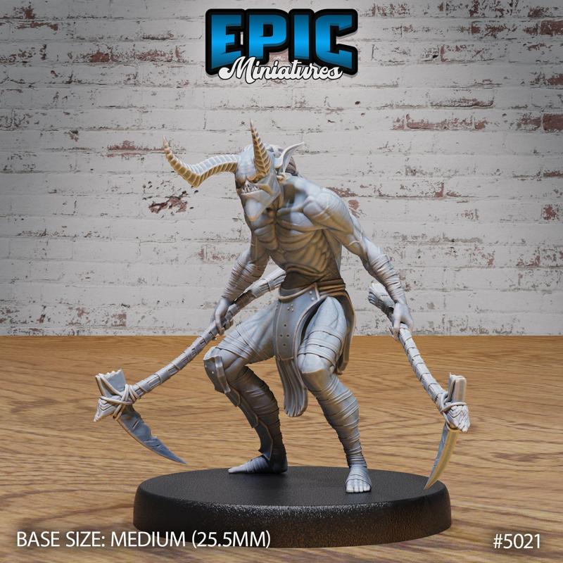 Lower Devil Warrior Axe ‧ DnD Miniature ‧ Tabletop Miniatures ‧ Gaming Monster ‧ 3D Model ‧ RPG ‧ DnDminis ‧ STL FILE