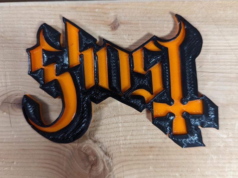 GHOST logo Letters raised 3.3mm