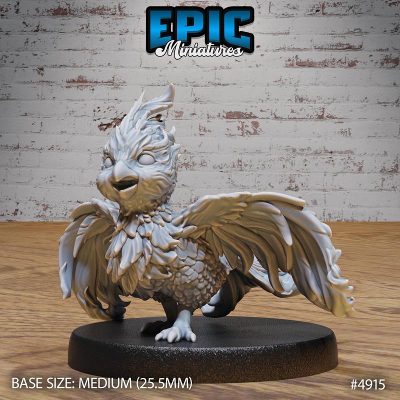 Phoenix Hatchling ‧ DnD Miniature ‧ Tabletop Miniatures ‧ Gaming Monster ‧ 3D Model ‧ RPG ‧ DnDminis ‧ STL FILE