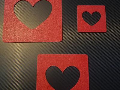 3 Different size heart stencil 