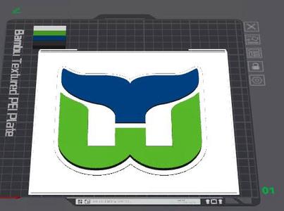 Hartford Whalers logo lightbox. 200x200mm