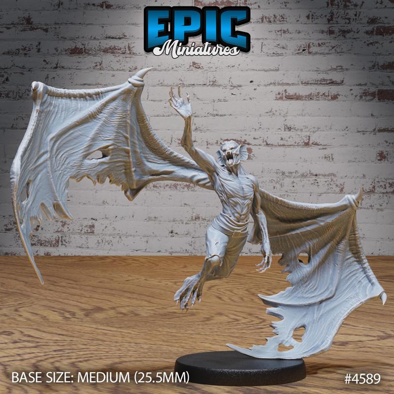 Great Vampire Flying ‧ DnD Miniature ‧ Tabletop Miniatures ‧ Gaming Monster ‧ 3D Model ‧ RPG ‧ DnDminis ‧ STL FILE