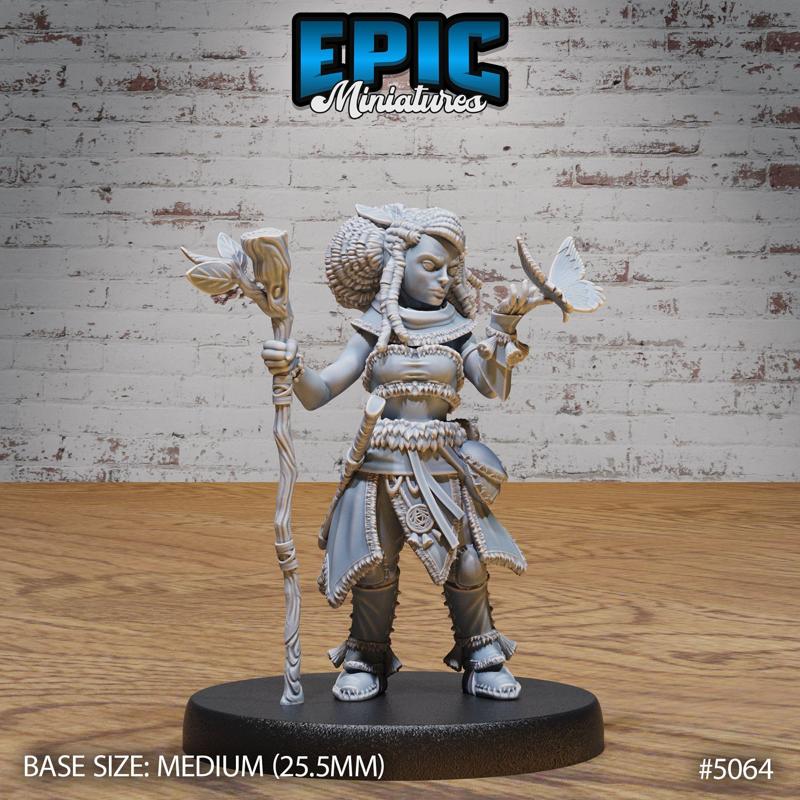 Halfling Druid Female ‧ DnD Miniature ‧ Tabletop Miniatures ‧ Gaming Monster ‧ 3D Model ‧ RPG ‧ DnDminis ‧ STL FILE