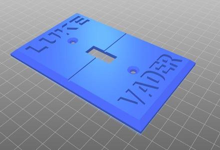 Luke/Vader Light Switch Plate:  Turning to the Dark Side is Cheaper