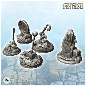 Fantasy accessory set with hammer and shield (1) - Ancient Fantasy Magic Greek Roman Old Archaic Saga RPG DND