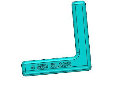 Aquarium glass mounter 4 mm