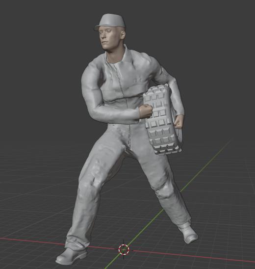 Mechanic 2 Loading Tire in the Workshop