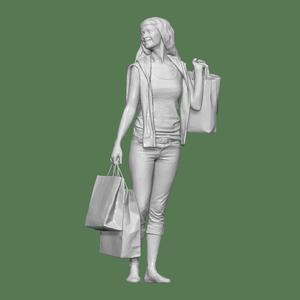 WOMAN WITH BAG FOR DIORAMA PEOPLE CHARACTER