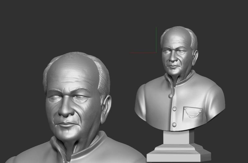 Old man bust 3D print model