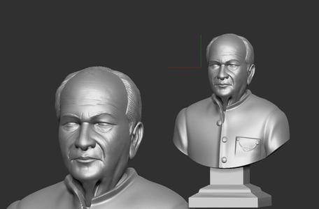 Old man bust 3D print model