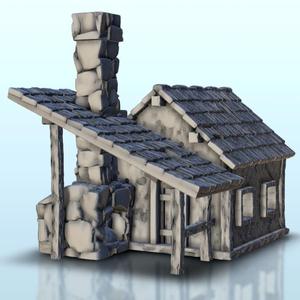 Blacksmith shop with outdoor chimney 9 - Hobbit medieval scenery terrain wargame