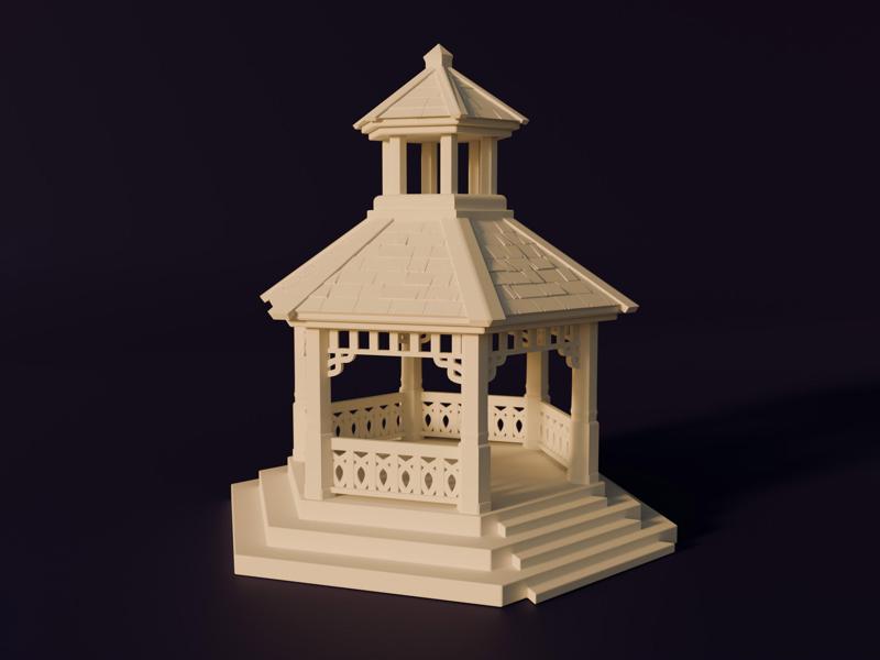 Bandstand / Music kiosk - no support ! For diorama // Christmas village