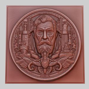 Zathura 3d printer relief medallion obj stl