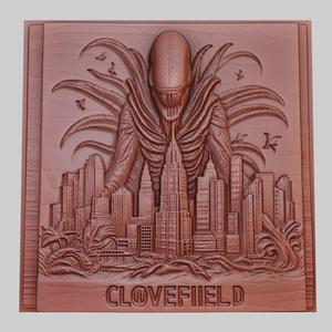Cloverfield 3d printer relief medallion obj stl
