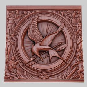 The Hunger Games 3d printer relief medallion obj stl