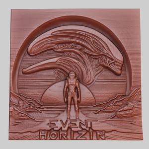 Event Horizon 3d printer relief medallion obj stl