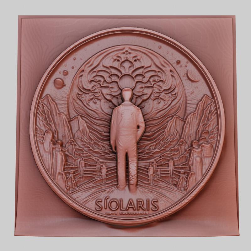 Solaris 3d printer relief medallion obj stl
