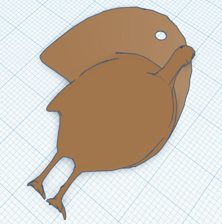 Very Flat Turkey Keychain